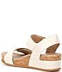 Color:Cloud White - Image 3 - Huntley Leather Strap Cork Wedge Sandals