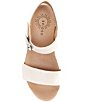Color:Cloud White - Image 5 - Huntley Leather Strap Cork Wedge Sandals