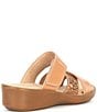 Color:Almond - Image 2 - Jemm Leather Slip-On Wedge Sandals