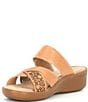 Color:Almond - Image 4 - Jemm Leather Slip-On Wedge Sandals