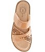 Color:Almond - Image 5 - Jemm Leather Slip-On Wedge Sandals