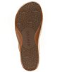 Color:Almond - Image 6 - Jemm Leather Slip-On Wedge Sandals