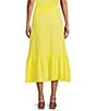 Color:Quince - Image 2 - Cotton Gauze A-Line Wide Waistband Ruffle Coordinating Midi Skirt