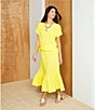 Color:Quince - Image 5 - Cotton Gauze A-Line Wide Waistband Ruffle Coordinating Midi Skirt