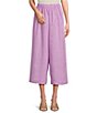 Color:Snowberry - Image 1 - Flood Linen Wide-Leg Pocketed Pull-On Cropped Pants
