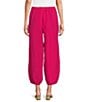 Color:Lantana - Image 2 - Genie Light Linen Balloon Pull-On Cropped Pants
