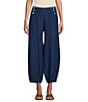 Color:Dewberry - Image 1 - Genie Light Linen Balloon Pull-On Cropped Pants