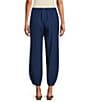 Color:Dewberry - Image 2 - Genie Light Linen Balloon Pull-On Cropped Pants