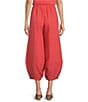 Color:Genoa - Image 2 - Oliver Cross-Dyed Linen Lantern Leg Pull-On Coordinating Cropped Pants