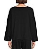 Color:Black - Image 2 - Play Cotton Jersey Scoop Neck Long Sleeve Oversized Top