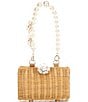 Color:Sand - Image 1 - Page Straw Floral Pearl Clutch