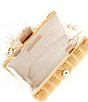Color:Sand - Image 3 - Page Straw Floral Pearl Clutch
