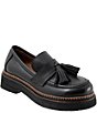 Color:Black - Image 1 - Gillian Leather Tassel Platform Loafers