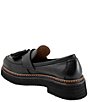 Color:Black - Image 3 - Gillian Leather Tassel Platform Loafers
