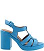 Color:Blue - Image 2 - Lana Leather Platform Block Heel Sandals