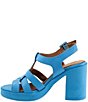 Color:Blue - Image 4 - Lana Leather Platform Block Heel Sandals