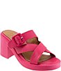 Color:Hot Pink - Image 1 - Milan Leather Platform Block Heel Sandals