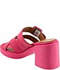 Color:Hot Pink - Image 3 - Milan Leather Platform Block Heel Sandals