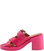 Color:Hot Pink - Image 4 - Milan Leather Platform Block Heel Sandals