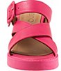 Color:Hot Pink - Image 5 - Milan Leather Platform Block Heel Sandals