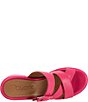 Color:Hot Pink - Image 6 - Milan Leather Platform Block Heel Sandals