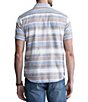 Color:Mirage - Image 2 - Sodhi Short Sleeve Stripe Pattern Button Down Shirt