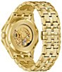 Color:Gold - Image 3 - Crystal Collection Men's Automatic Gold Tone Stainless Steel Bracelet Watch