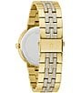 Color:Gold - Image 3 - Men's Crystal Gold Tone Stainless Steel Bracelet Watch and Necklace Box Set