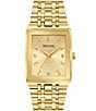 Color:Gold - Image 1 - Modern Quadra Collection Men's Analog Gold Tone Stainless Steel Bracelet Watch