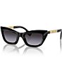 Color:Black - Image 1 - Women's 51mm Cat Eye Sunglasses