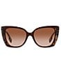 Color:Brown - Image 2 - Women's BE4393 54mm Plaid Cat Eye Sunglasses