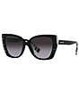 Color:Grey - Image 1 - Women's BE4393 54mm Plaid Cat Eye Sunglasses