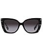 Color:Grey - Image 2 - Women's BE4393 54mm Plaid Cat Eye Sunglasses