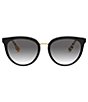 Color:Black - Image 2 - Women's Cat Eye 54mm Sunglasses