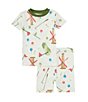 Color:Honeydew - Image 1 - Baby Boys 12-24 Months Short Sleeve Mini Golf Printed Sleep T-Shirt & Matching Shorts Set