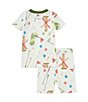 Color:Honeydew - Image 2 - Baby Boys 12-24 Months Short Sleeve Mini Golf Printed Sleep T-Shirt & Matching Shorts Set