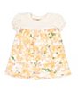 Color:Dawn - Image 1 - Baby Girls Newborn - 9 Months Daisy Floral Ribbed Bodysuit Dress