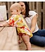 Color:Rosie - Image 4 - Baby Girls Newborn-24 Month Short Sleeve Australian Blooms Bodysuit