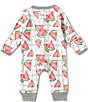 Color:Green Tea - Image 2 - Baby Newborn-9 Months Long Sleeve Watermelon Printed Coverall