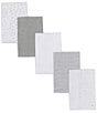 Color:Heather Grey - Image 1 - Baby Variety 5-Pack Burp Cloths