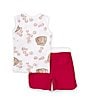 Color:Red - Image 2 - Little Boys 2T-5T Sleeveless Baseball Print Tank And Shorts Set