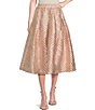 Color:Blush - Image 1 - Party Polka Dot Textured Pull-On Pocketed A-Line Coordinating Midi Skirt
