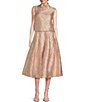 Color:Blush - Image 3 - Party Polka Dot Textured Pull-On Pocketed A-Line Coordinating Midi Skirt