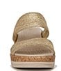 Color:Gold - Image 6 - Resort Washable Raffia Stretch Platform Wedge Sandals