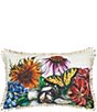 Color:Multi - Image 1 - Botanical Floral Spring Printed and Embellished Throw Pillow