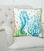 Color:Multi - Image 3 - Seahorse Life Embroidered Throw Pillow