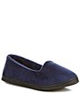 Color:Peacoat - Image 1 - Microfiber Velour Moccasin Slippers