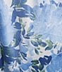 Color:Blue Floral - Image 3 - Satin Floral 3/4 Sleeve Coordinating Short Wrap Robe