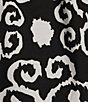 Color:Black/White - Image 4 - Abstract Foulard Print A-Line Midi Skirt