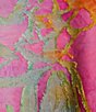 Color:Pink Multi - Image 4 - Petite Size Jacquard Knit Burnout Tie-Dye Abstract Paisley Print Crew Neck 3/4 Sleeve Shirttail Hem Tunic